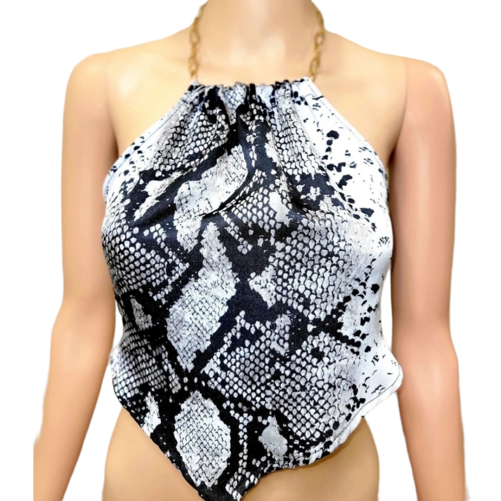 Snakeskin crop top